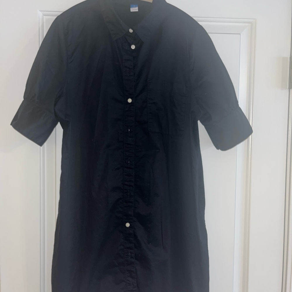 Old Navy Black Button-Up Shirt Dress, Size Medium
